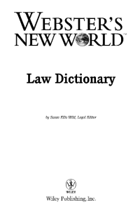 Image of WEBSTER'S NEW WORLD LAW DICTIONARY